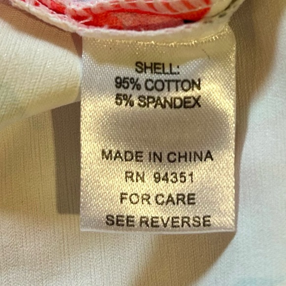 JADE Rose Print Side Scalloped Polished Cotton Stretch Shorts Sz 10 - Picture 9 of 10